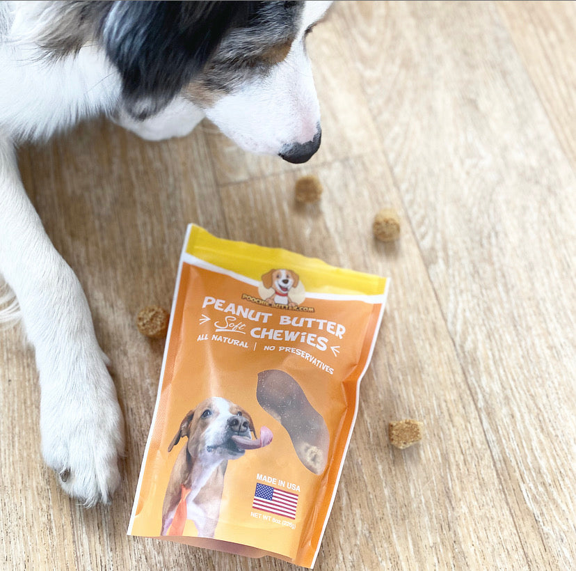 Golosinas masticables suaves para perros con mantequilla de maní, 8 oz