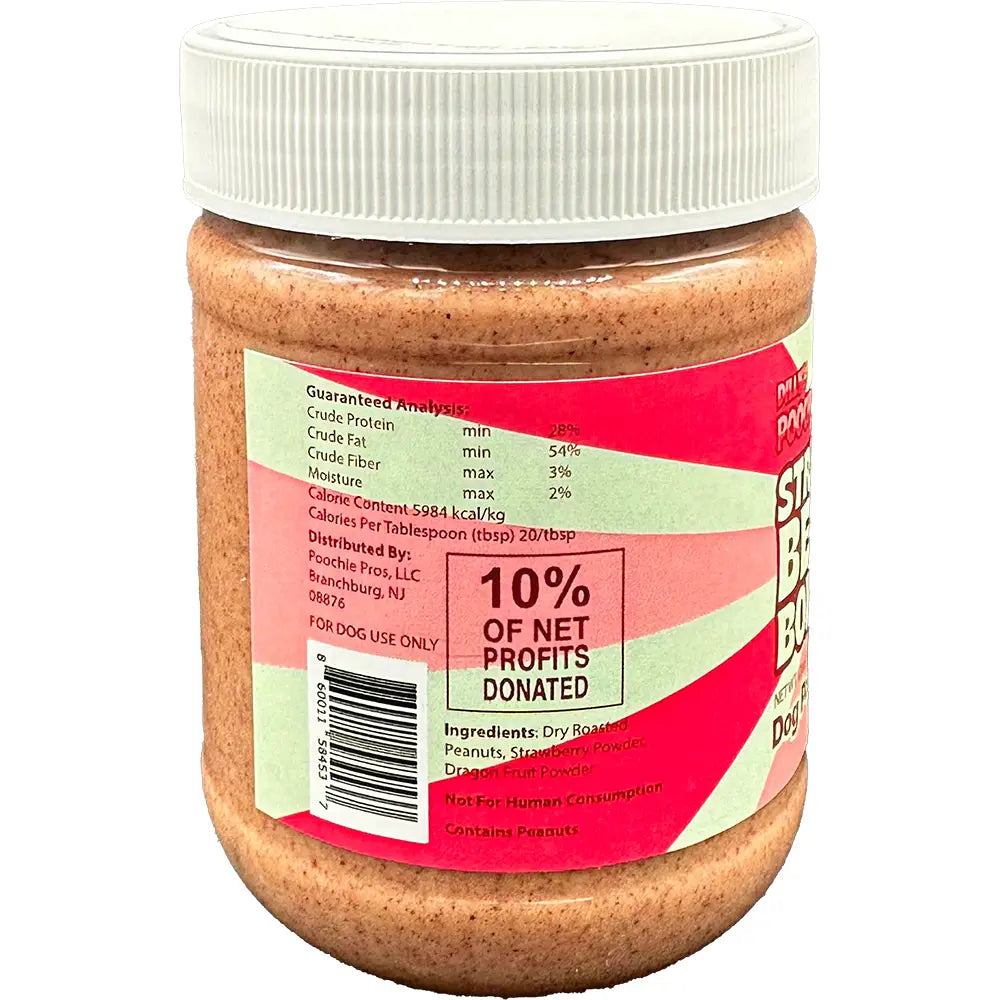 12oz Strawberry Flavored Dog Peanut Butter Jar