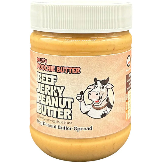 12oz Chunky Beef Jerky Dog Peanut Butter Jar