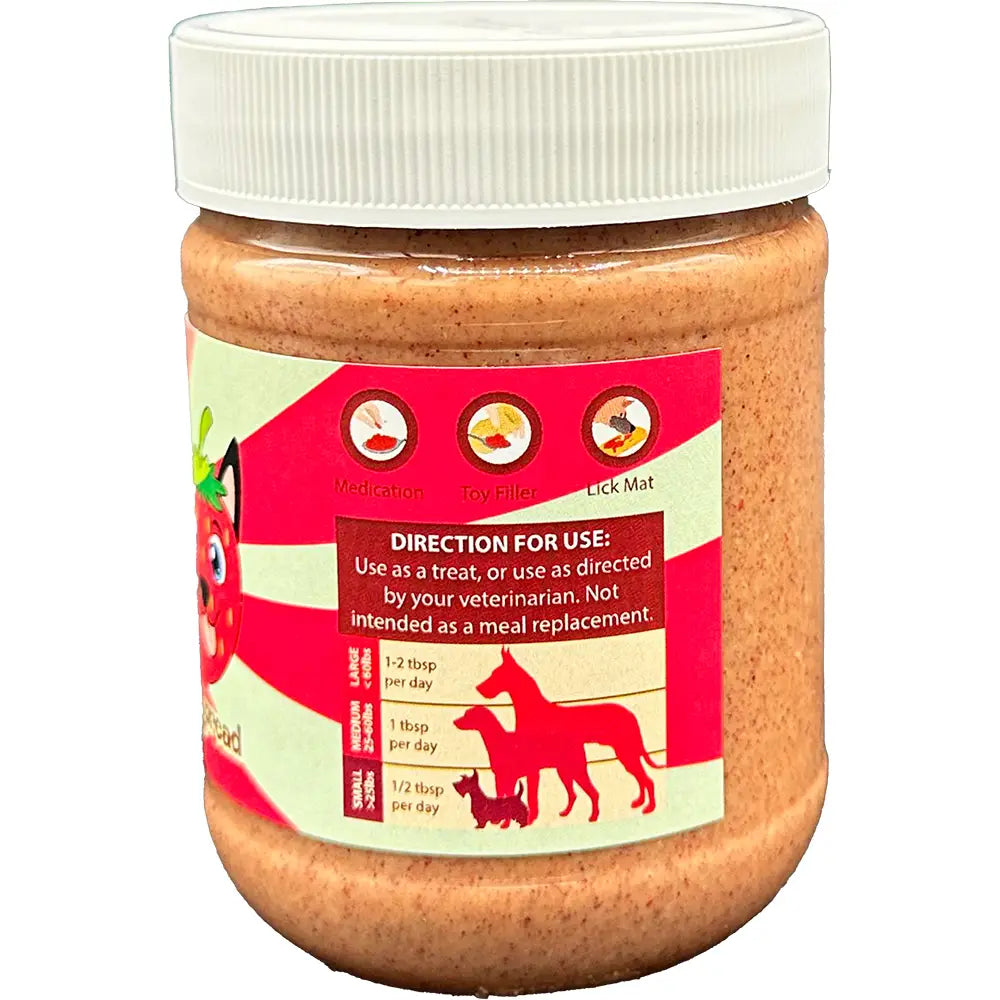 Tarro de mantequilla de maní para perros con sabor a fresa de 12 oz