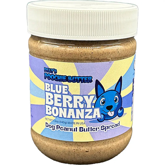 12oz Blueberry Flavored Dog Peanut Butter Jar