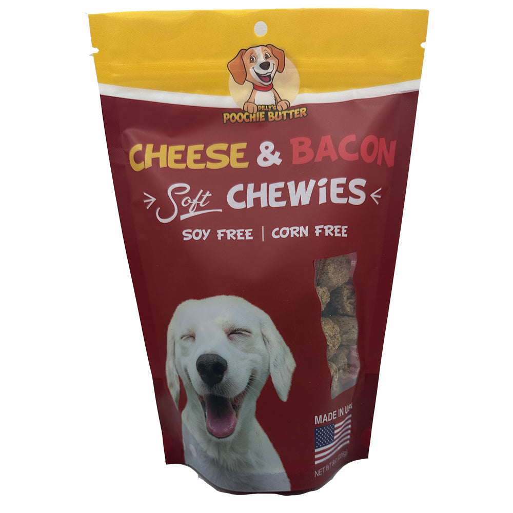 Golosinas masticables suaves para perros con tocino y queso, 8 oz