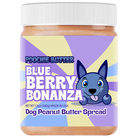12oz Blueberry Flavored Dog Peanut Butter Jar