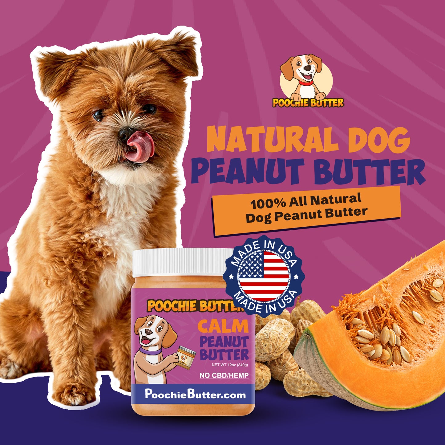 12oz Calm Dog Peanut Butter Jar