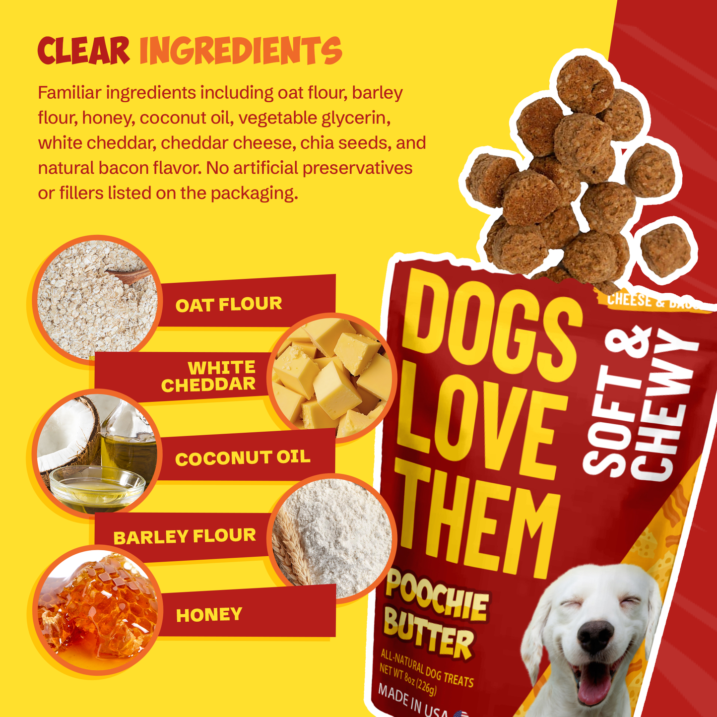 8oz Cheese & Bacon Soft Chewy Treats