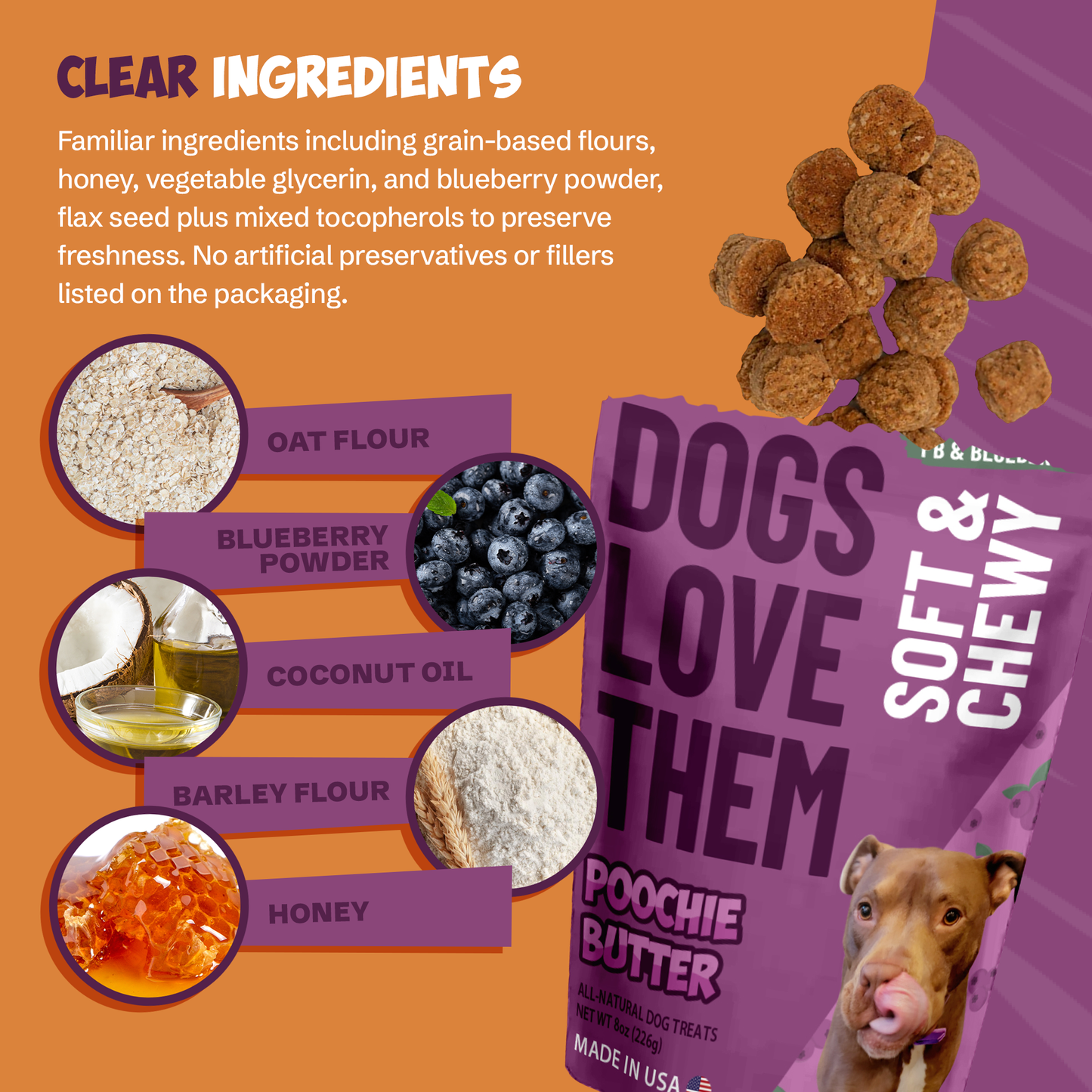 5lb Bulk Peanut Butter & Blueberry Soft & Chewy Dog Treats