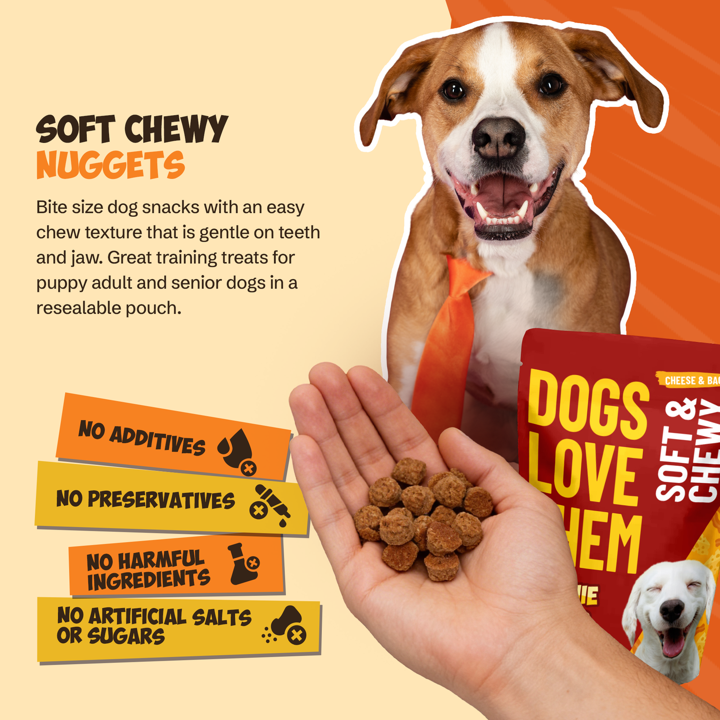 8oz Cheese & Bacon Soft Chewy Treats