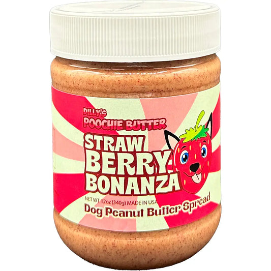 12oz Strawberry Flavored Dog Peanut Butter Jar