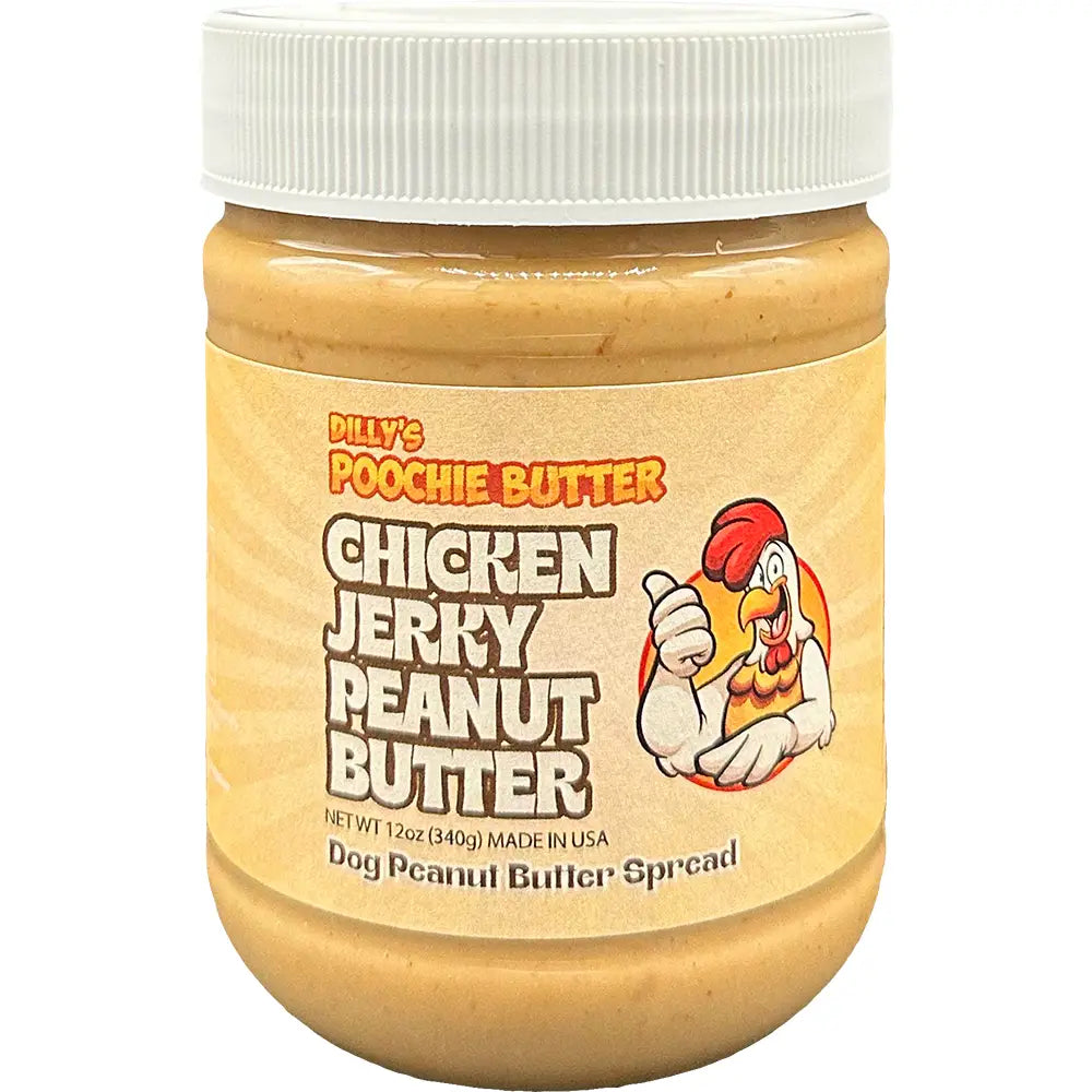 12oz Chunky Chicken Jerky Dog Peanut Butter Jar
