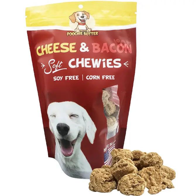 8oz Cheese & Bacon Soft Chewies – Poochie Butter